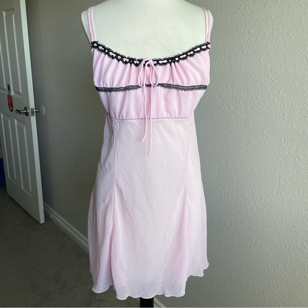 Vintage Pink Lace Sheer Chemise